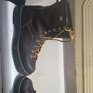Danner Brown Leather Boots with Gold Accents